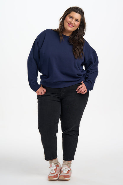 Eadie Relaxed Sweatshirt - Navy, Midnight Magic Tiger