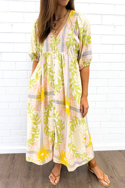 Finn Dress - Green Yellow Multi