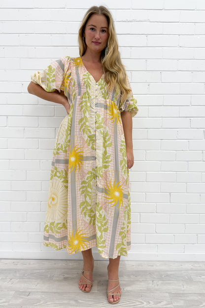 Finn Dress - Green Yellow Multi