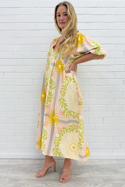 Finn Dress - Green Yellow Multi