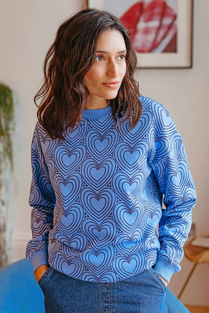 Noah Sweatshirt - Blue, Heart Explosion