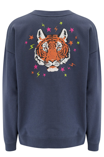 Eadie Relaxed Sweatshirt - Charcoal, Tiger & Stars
