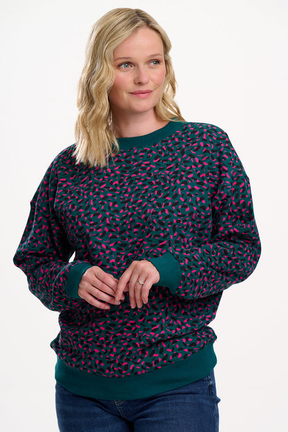 Eadie Relaxed Sweatshirt - Green, Layered Spot