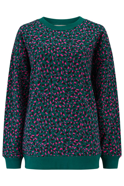 Eadie Relaxed Sweatshirt - Green, Layered Spot