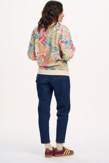 Eadie Relaxed Sweatshirt - Off-White/Multi, Painted Jungle