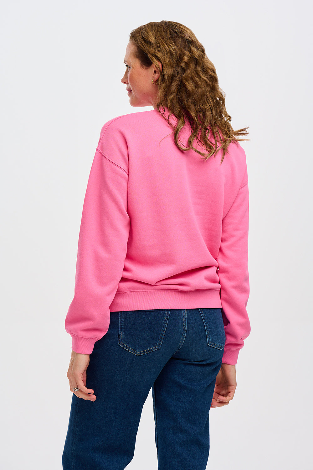 Noah Sweatshirt - Pink, Shark Embroidery