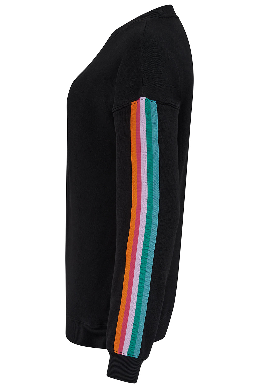 Noah Sweatshirt - Washed Black, Rainbow Trim