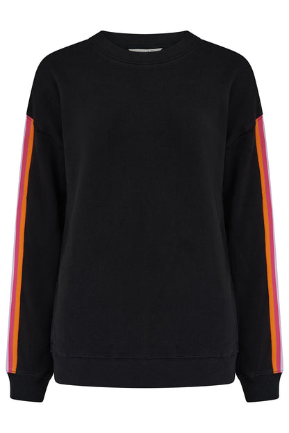 Noah Sweatshirt - Washed Black, Rainbow Trim